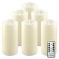 thumbnail image 1 of 6 Pack Stonebriar Flameless LED 3"x 6" Off-White Real Wax Pillar Candle with Timer and Remote, 1 of 6