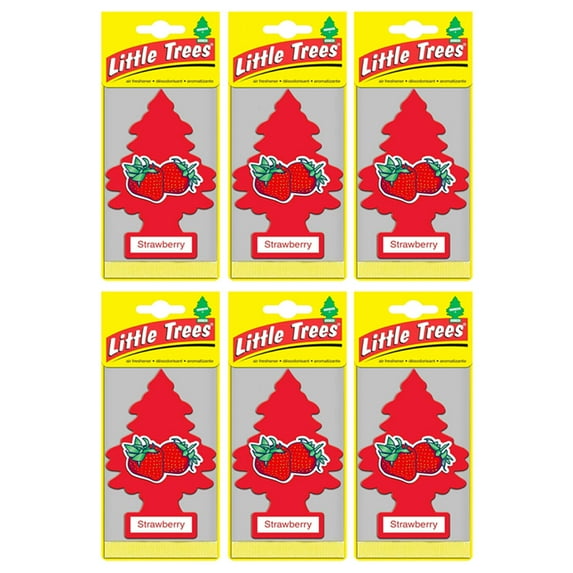 6 Pack Strawberry Scent Little Trees Air Freshener Home Car Hanging Office Aroma