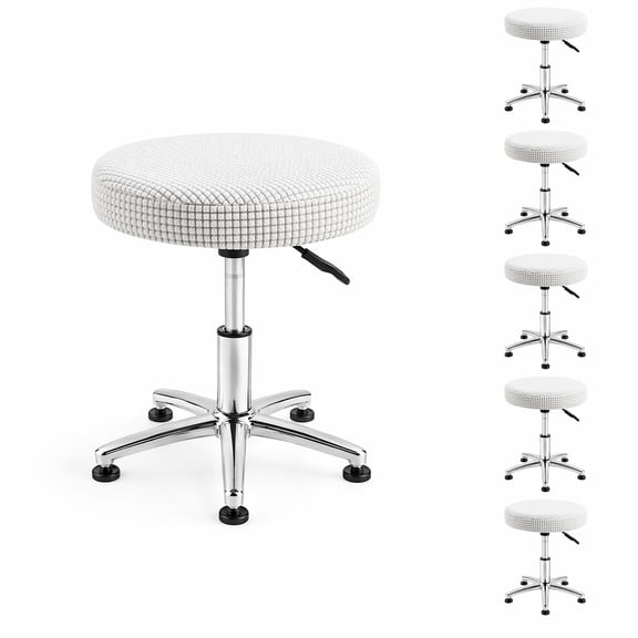 6 Pack Stretch Round Stool Covers, Elastic Bar Stool Seat Slipcovers, Removable Dustproof Round Chair Protector Covers for Home Use