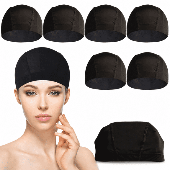 6 Pack Stretchable Ice Silk Wig Caps, Cooling Dome Caps for Women Lace Front Wigs