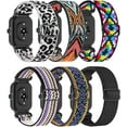 thumbnail image 1 of 6 Pack Stretchy 20MM Nylon Smart Watch Bands Compatible With Donerton P22 P32 P36 P40/KALINCO P22 Replacement, Breathable Weave Elastic Wristband Strap for Garmin Forerunner Venu , Women and Girls, 1 of 6