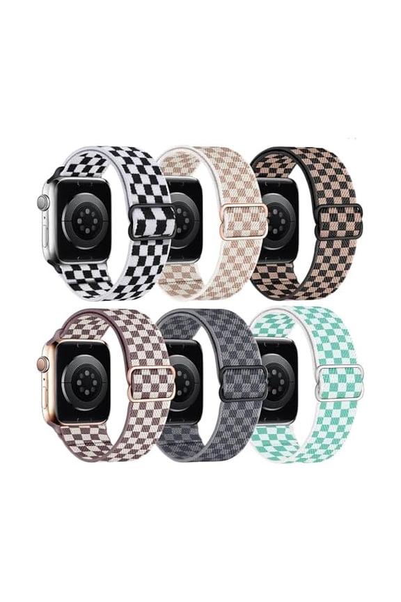 6 Pack Stretchy Solo Loop Compatible with Apple Watch Band 38mm 40mm 41mm 42mm 44mm 45mm 49mm Women Men,Soft Nylon Elastic Braided Strap Wristband for iWatch Series Ultra 9 8 7 6 5 4 3 2 1 SE