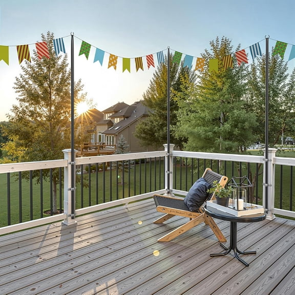 6 Pack String Light Poles for Outside, 10Ft Adjustable Outdoor Light Poles for String Lights, Outdoor Lighting Stand with Fork for , Deck, Backyard, Garden, Party & Wedding