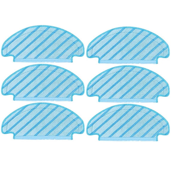 6-Pack Striped Robot Vacuum Mop Pads, Washable Reusable Mopping Cloth Replacement Parts for Station Robot Vacuum Cleaners