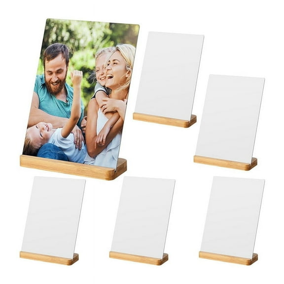 6 Pack Sublimation Photo Frames Blanks 5 X 7 Inch Heat Transfer Metal Picture Frames with Wood Base DIY Photo Prints
