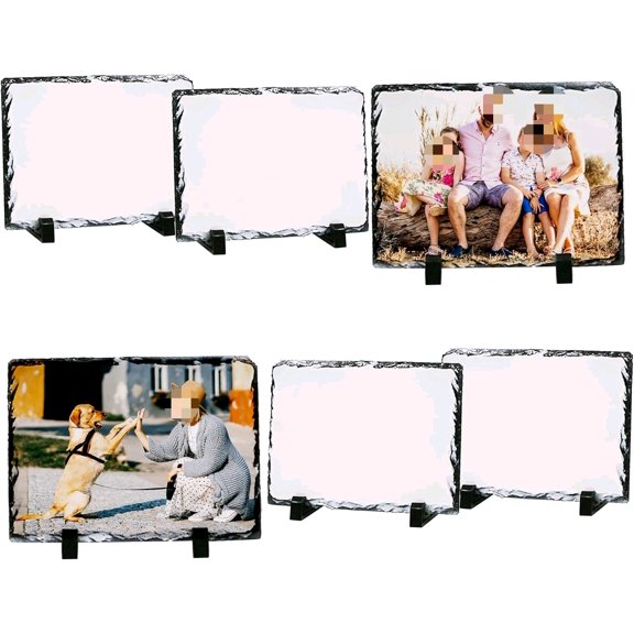 6 Pack Sublimation Slate Blanks, Stone Slate Heat Thermal Transfer Picture Frame, 5.9x7.9 Inch Rock Sheet Photo Frame with Display Holder, Decor DIY for Desktop Souvenir Custom Design (6)$$