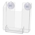 thumbnail image 1 of 6 Pack Suction Cup Brochure Holder for 5.5" Booklets Vertical Bifolds and Printed Materials Window or Glass Wall Space Saving Acrylic Rack for Welcome Centers and Offices, 1 of 6
