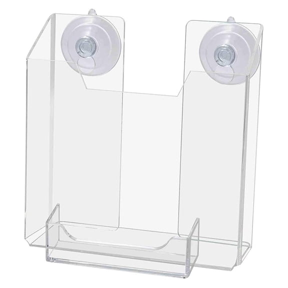 6 Pack Suction Cup Brochure Holder for 5.5" Booklets Vertical Bifolds and Printed Materials Window or Glass Wall Space Saving Acrylic Rack for Welcome Centers and Offices