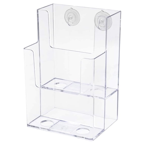 6 Pack Suction Cup Brochure Holder for 4" Rack Cards and Pamphlets Window or Glass Wall Trifold Rack for Welcome Centers and Offices