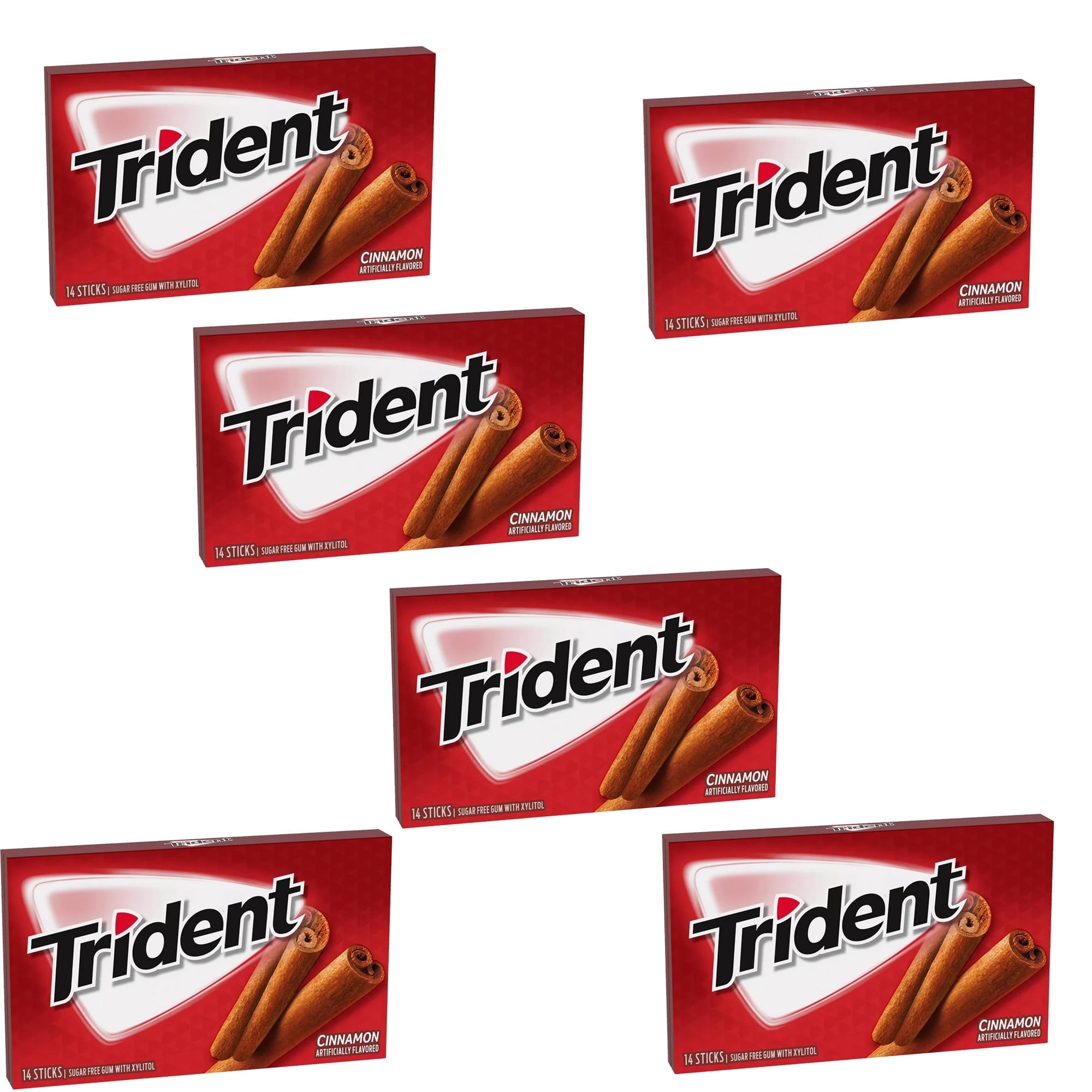 6 Pack Sugar-Free Chewing Gum | Multipack Cinnamon Flavoured Gum - 14 Pieces Per Pack | RADYAN