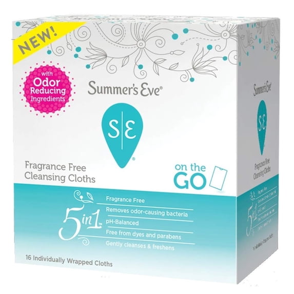 6 Pack Summer's Eve Fragrance Free Feminine Cleansing Cloths, 16 Count