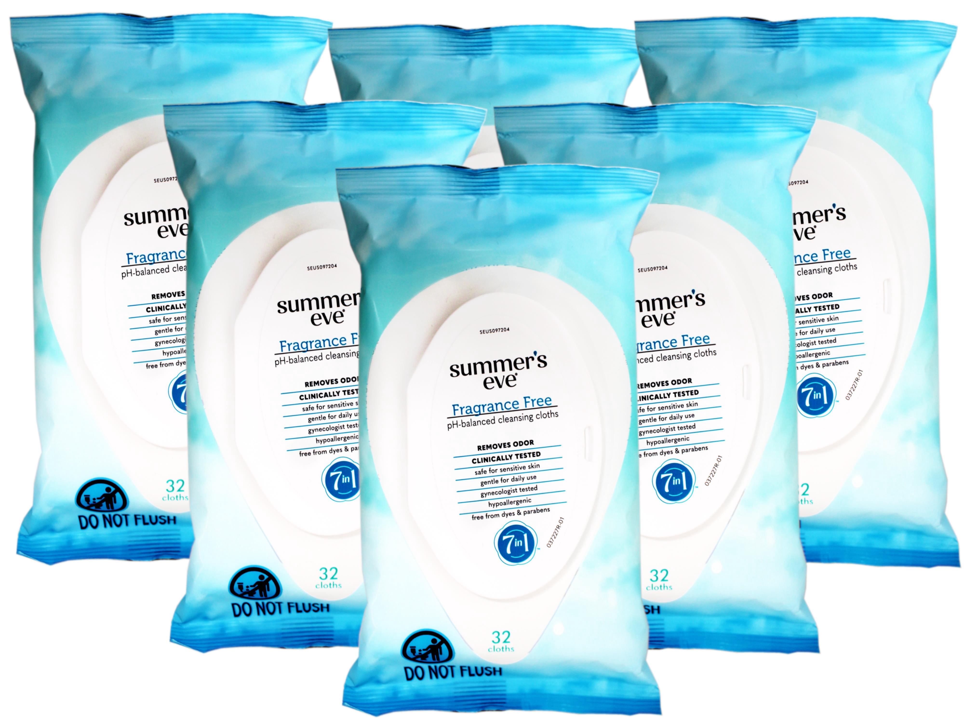 6 Pack - Summer's Eve Summers Eve Cleansing Cloths  32 ea