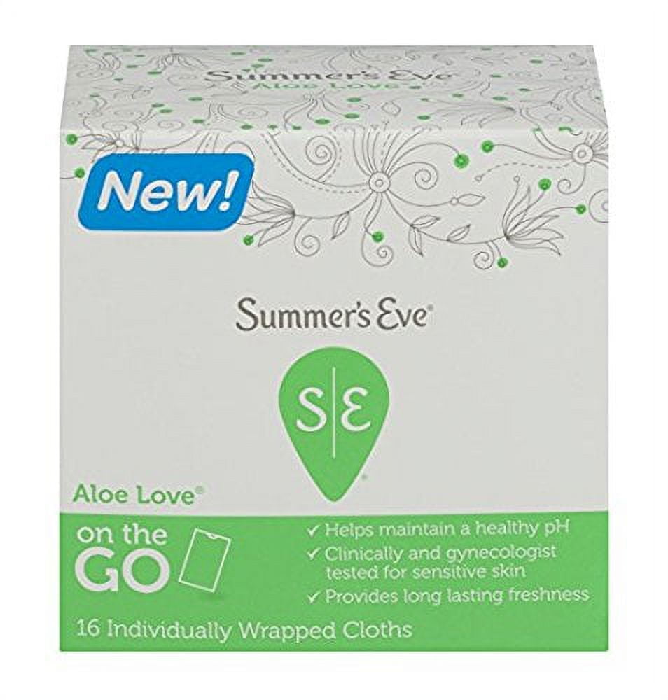 6 Pack Summers Eve Sensitive Skin Feminine Cleansing Cloths Aloe Love