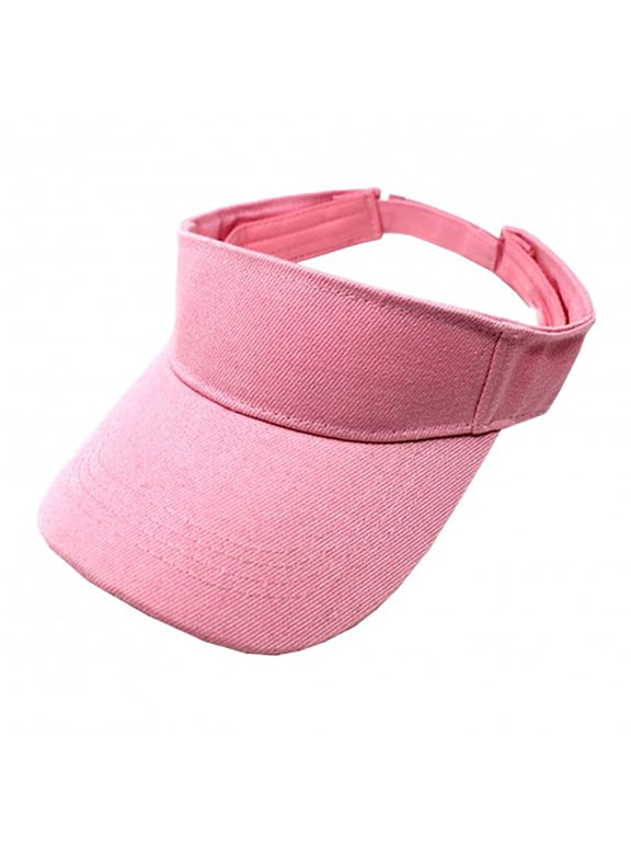 6 Pack Sun Visor Adjustable Cap Hat Athletic Wear - One (Pink)