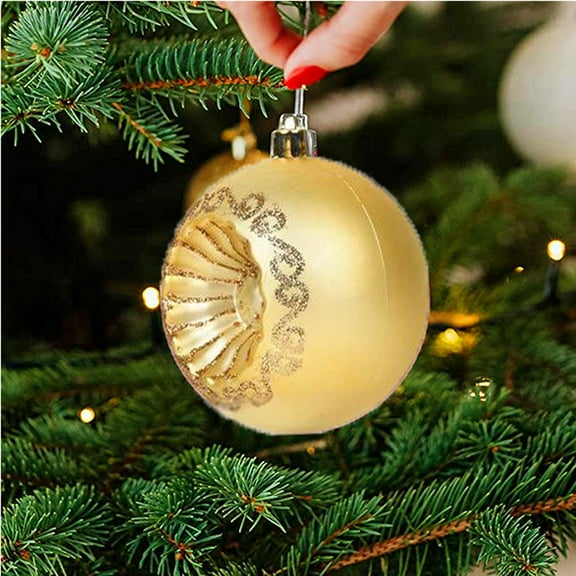 6-Pack Sunflower Christmas Ball Ornaments, 8cm/3.14in Shatterproof Plastic Xmas Tree Decor with Gift Box, Safe for Kids & Pets, Indoor & Outdoor Use Gold
