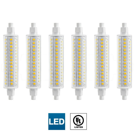 6 Pack Sunlite LED T8 Double Ended Bulb (R7s), 8.6 Watts (60 Watt Halogen Equivalent), 10,000 Hour Life Span, 3000K Warm White, UL Listed