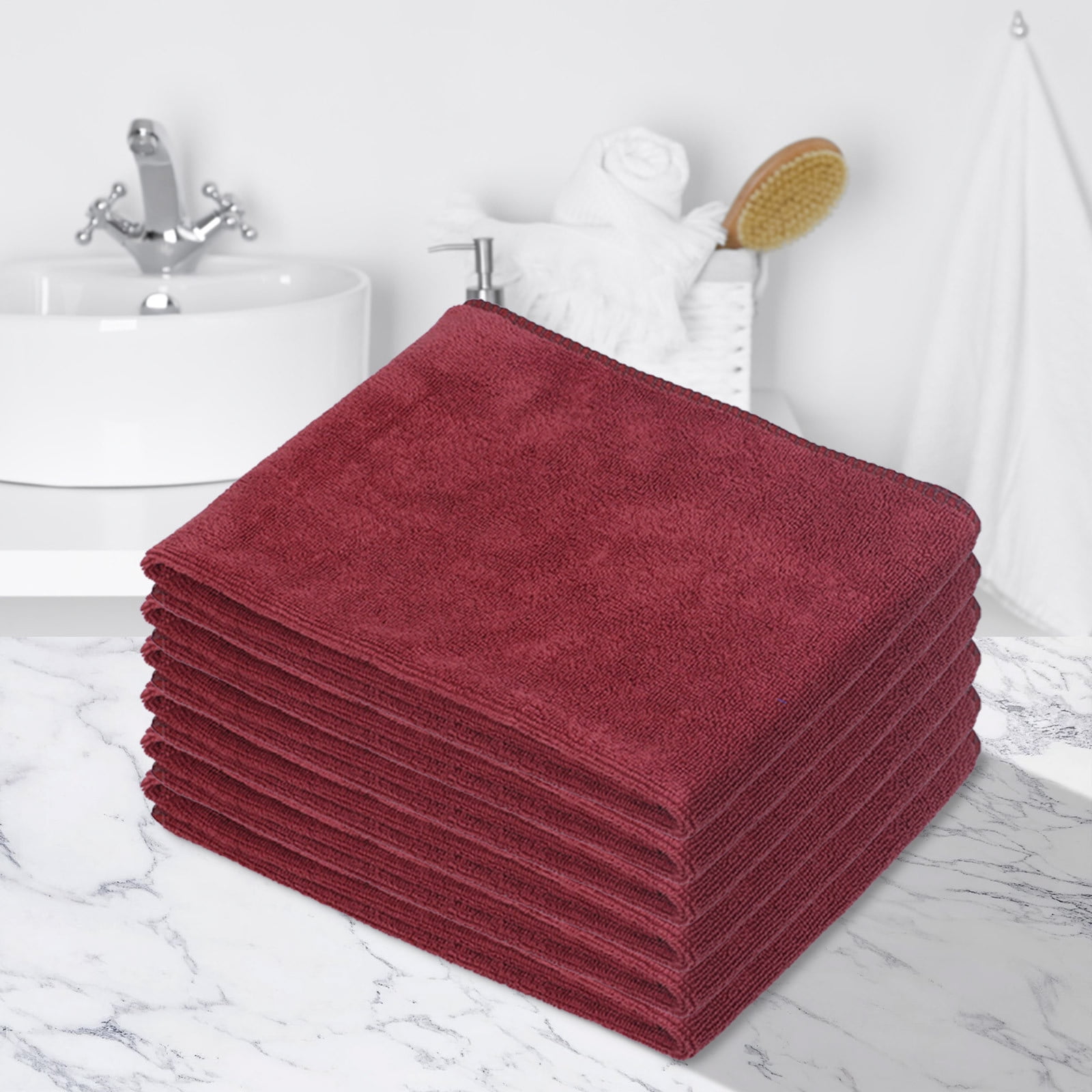 6-Pack Super Absorbent Quick-Dry Hair & Body Towels, 30x70cm Thickened Bath Towels for Home, Gym & Car Cleaning - Soft & Durable