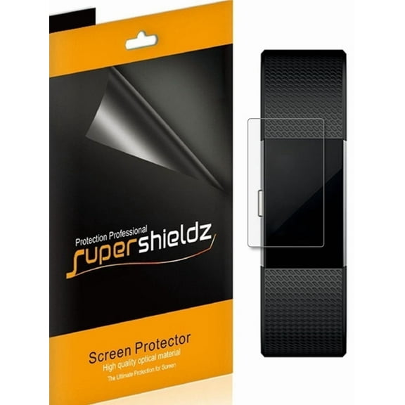 [6-Pack] Supershieldz Designed for Fitbit Charge 2 Screen Protector, [Full Screen Coverage] Anti-Bubble High Definition (HD) Clear Shield