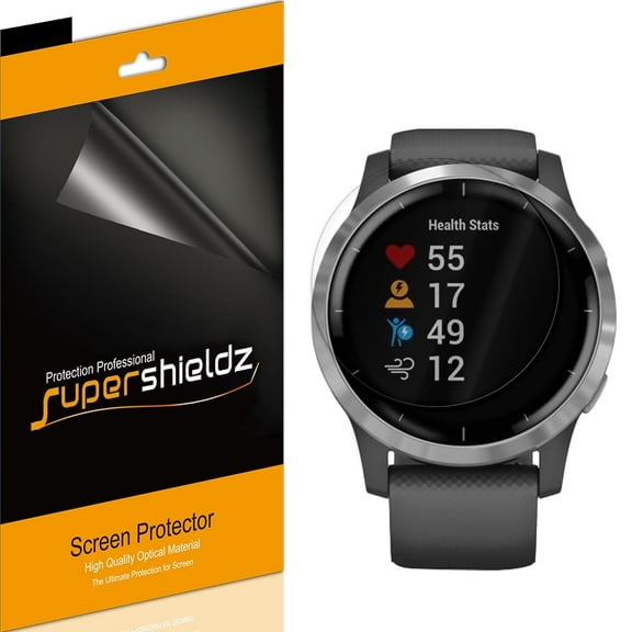 [6-Pack] Supershieldz for Garmin Vivoactive 4 (45mm) Screen Protector, Anti-Bubble High Definition (HD) Clear Shield
