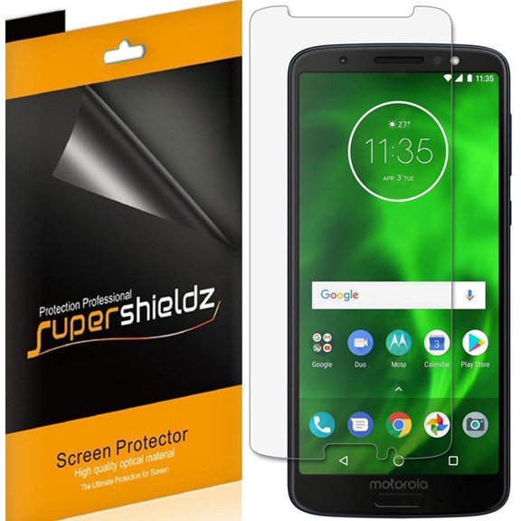 [6-Pack] Supershieldz for Motorola Moto G6 Screen Protector, Anti-Bubble High Definition (HD) Clear Shield