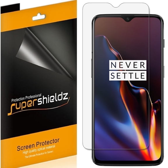 Supershieldz Designed for OnePlus 6T Screen Protector, High Definition Clear Shield (PET) (6 Pack)