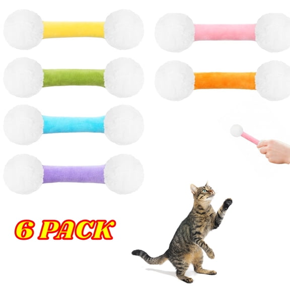 6 Pack Swabs Catnip Toys, Chew Toy, Soft Plush Kicker Toys, Interactive Kitty Kick Sticks for Cat Lovers Gift