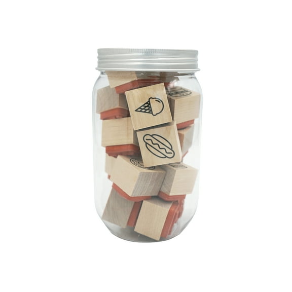 Recollections Sweet Jar of Wood Stamps, 6 Pack