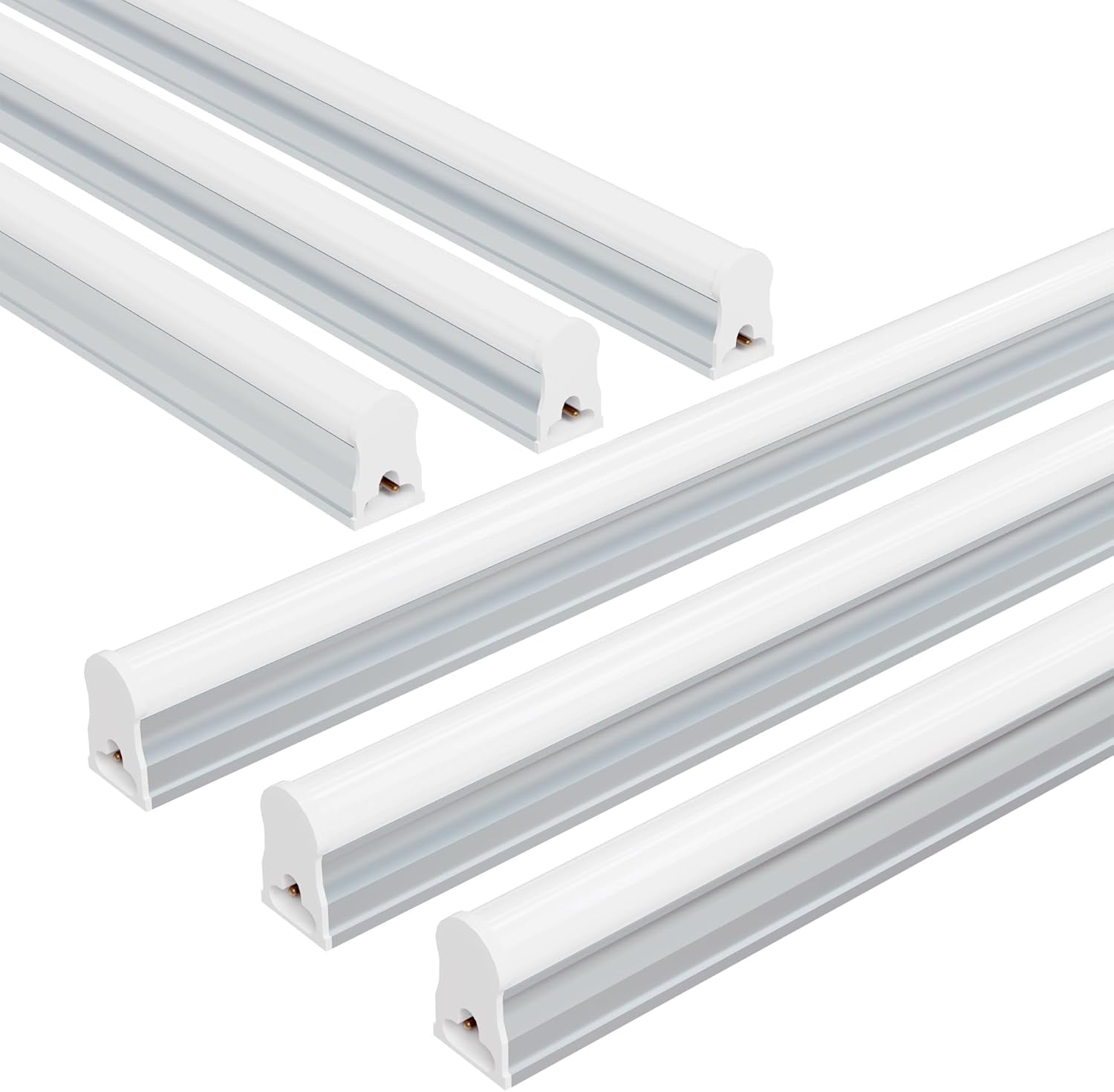 6-Pack T5 LED Shop Lights, 4FT 2000LM 6500K Super Bright White Integrated Single Fixture, 20W Linkable Utility Commercial Lighting for Gym/Garage/Ceiling/Under Cabinet, Plug & Play