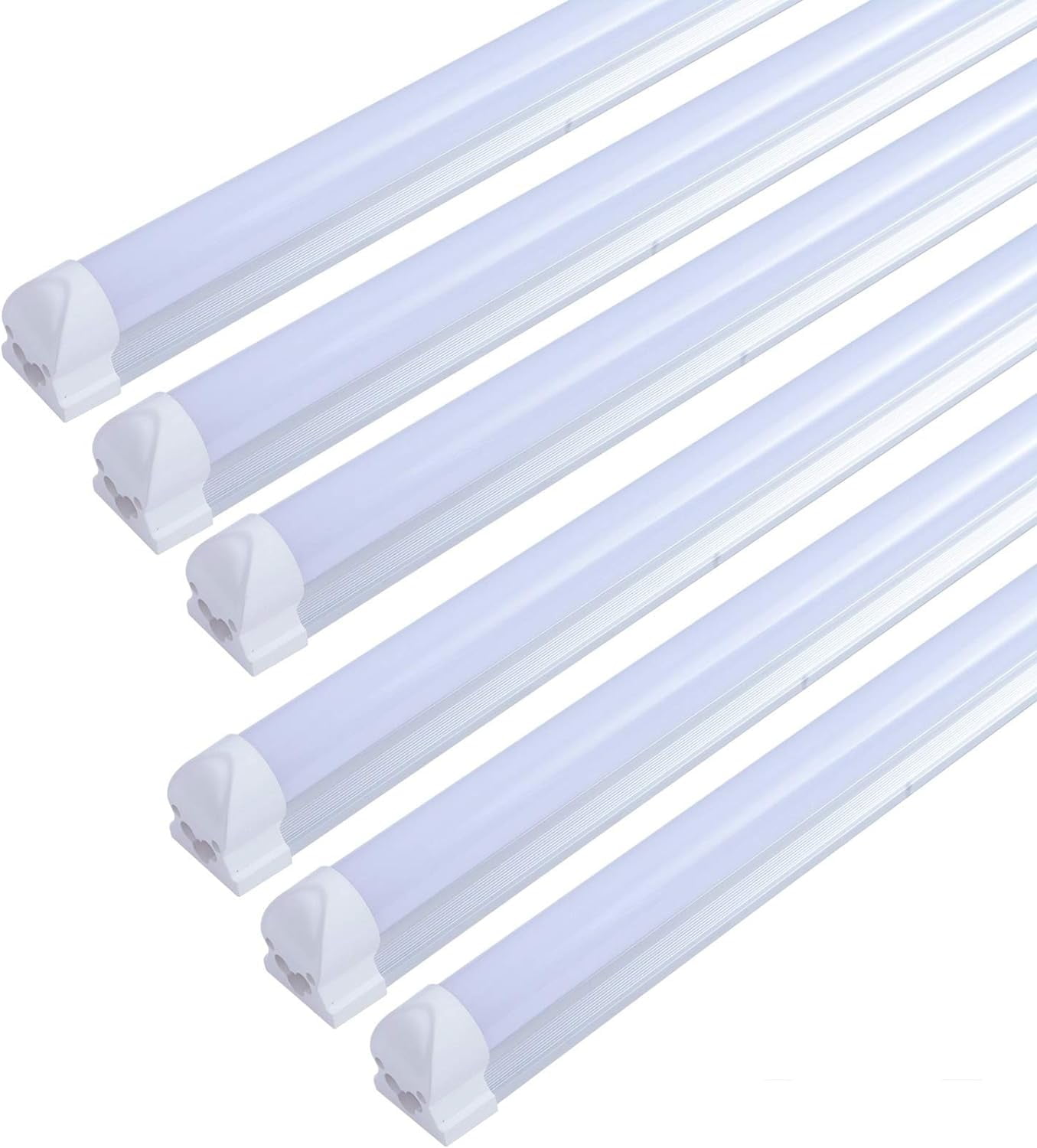 6 Pack T8 4FT 24W LED Integrated Tube Light Fixture,Shop Light With ON ...