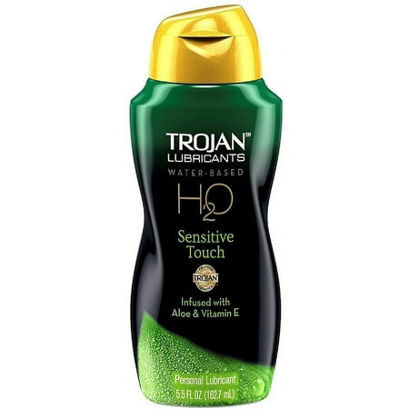 6 Pack - TROJAN H2O Water-Based Personal Lubricant, Sensitive Touch 5.50 oz