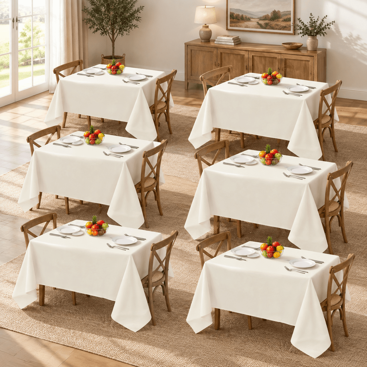 6 Pack Tablecloths 90x132 Inch For 6 Foot Rectangle Tables - Walmart.com