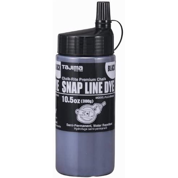 6 Pack Tajima PLC3-BK300 Chalk-Rite Black Water Repellent Chalk