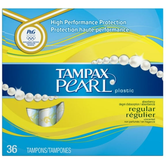 6 Pack - Tampax Pearl Plastic Regular Absorbency Tampons, Unscented 36 ea