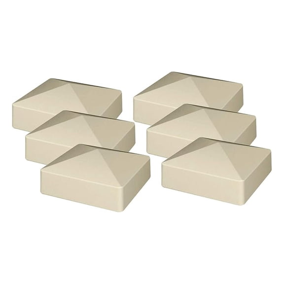 6-Pack Tan/Almond PVC Vinyl 4 inch x 4 inch External Post
