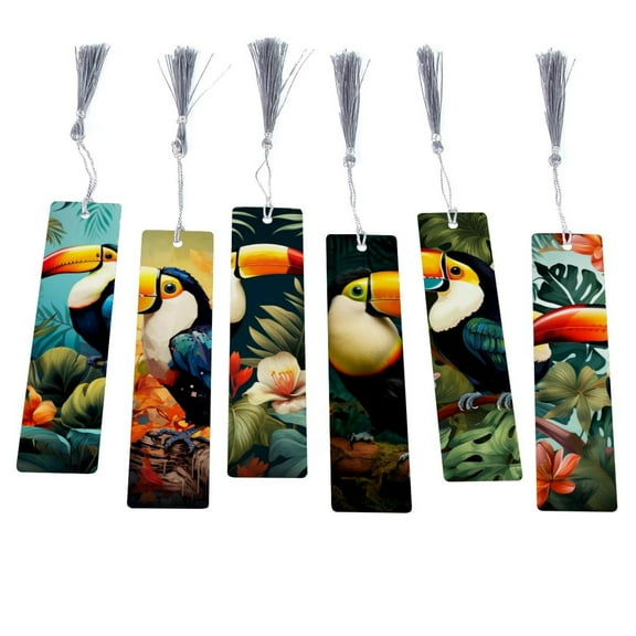6 Pack Tassel Bookmarks, Toucan
