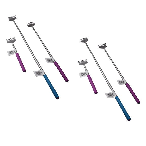 6 Pack Telescopic Back Scratcher & Body Massager Extends 8" to 26.75", Lightweight by Dependable Industries Inc. Essentials