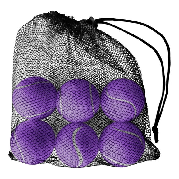 6 Pack Tennis Balls for Training and Practice High Elasticity Tennis Balls for Beginners and Dogs with Mesh Carry Bag Perfect for Pet Dog Fetch Training and Beginner Tennis Lessons