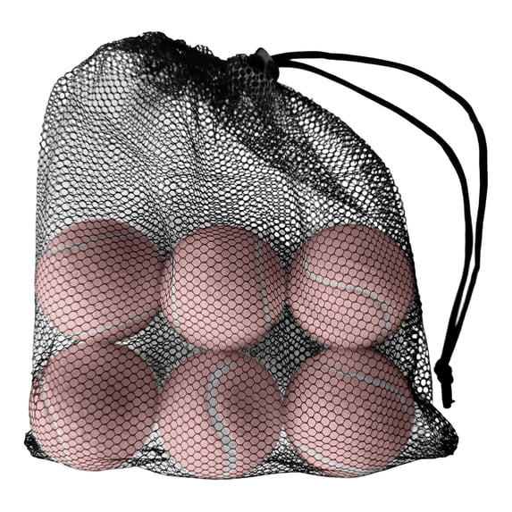 6 Pack Tennis Balls for Training and Practice High Elasticity Tennis Balls for Beginners and Dogs with Mesh Carry Bag for Pet Dog Fetch Training and Beginner Tennis Lessons