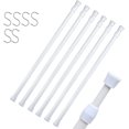 thumbnail image 1 of 6 Pack Tension Rods 28 to 48 Inches, Adjustable Spring Tension Rod for Window Curtain, Kitchen Cupboard Utensils, Closet, and Cabinet, White, 1 of 6
