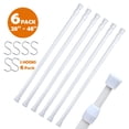 thumbnail image 1 of 6 Pack Tension Rods 28 to 48 Inches, Adjustable Spring Tension Rod for Window Curtain, Kitchen Cupboard Utensils, Closet, and Cabinet, White, 1 of 6