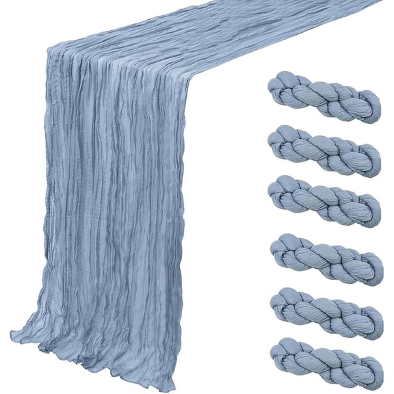 6 Pack Terracotta Cheesecloth Table Runner 35x120 Inch 10Ft Boho Gauze Fabric Table Runner Rustic Sheer Runner for Wedding Birthday Baby Shower Party Boho Table Decoration(Terracotta, 6 Pack)