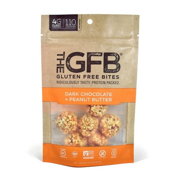 (6 Pack)The Gfb Dark Chocolate Peanut Butter Bites, 4 oz.
