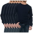 thumbnail image 1 of 6 Pack Thermal Shirts for Men, Base Layer Tops Navy Bulk Wholesale, Cotton, Solid Colors, (X-Large), 1 of 7
