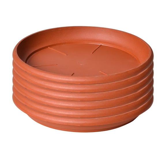 6-Pack Thick Plastic Plant Saucers - Durable Flower Pot Trays for Indoor/Outdoor Use, Water Catchment Base for Potted Plants (Multi-Size Compatible), XL