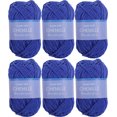 thumbnail image 1 of 6 Pack ThreadArt Chenille Yarn for Crocheting, Knitting, Amigurumi, Super Soft Plush Velvet Yarn - 50 Gram 60 yds #5 Fluffy Yarn Skeins - Royal Blue, 1 of 10