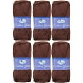 thumbnail image 1 of 6 Pack Threadart 100% Pure Cotton Crochet Yarn | 50 gram Skeins | Worsted Medium #4 Yarn | 85 yds per Skein | 30 Colors Available | Brown #3528, 1 of 8