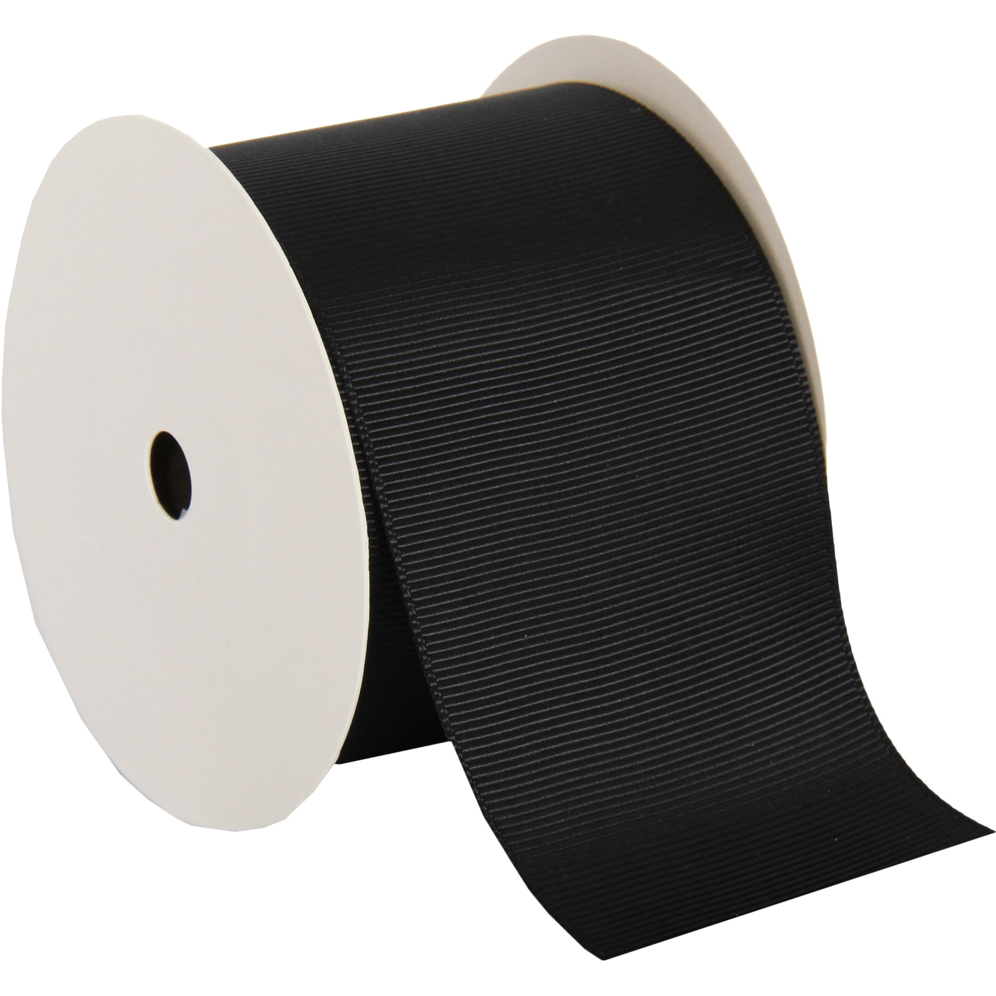 6 Pack Threadart Grosgrain Ribbon Rolls - 10 yd rolls - 4 Widths 25 Colors - Solid Colors Ribbed Pattern - For Bows, Decorations, Hair Clips, and More - 2 1/4" (2.25") width - Black 030