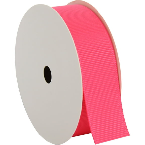 6 Pack Threadart Grosgrain Ribbon Rolls - 10 yd rolls - 4 Widths 25 Colors - Solid Colors Ribbed Pattern - For Bows, Decorations, Hair Clips, and More - 7/8" (0.88") width - Hot Pink 159