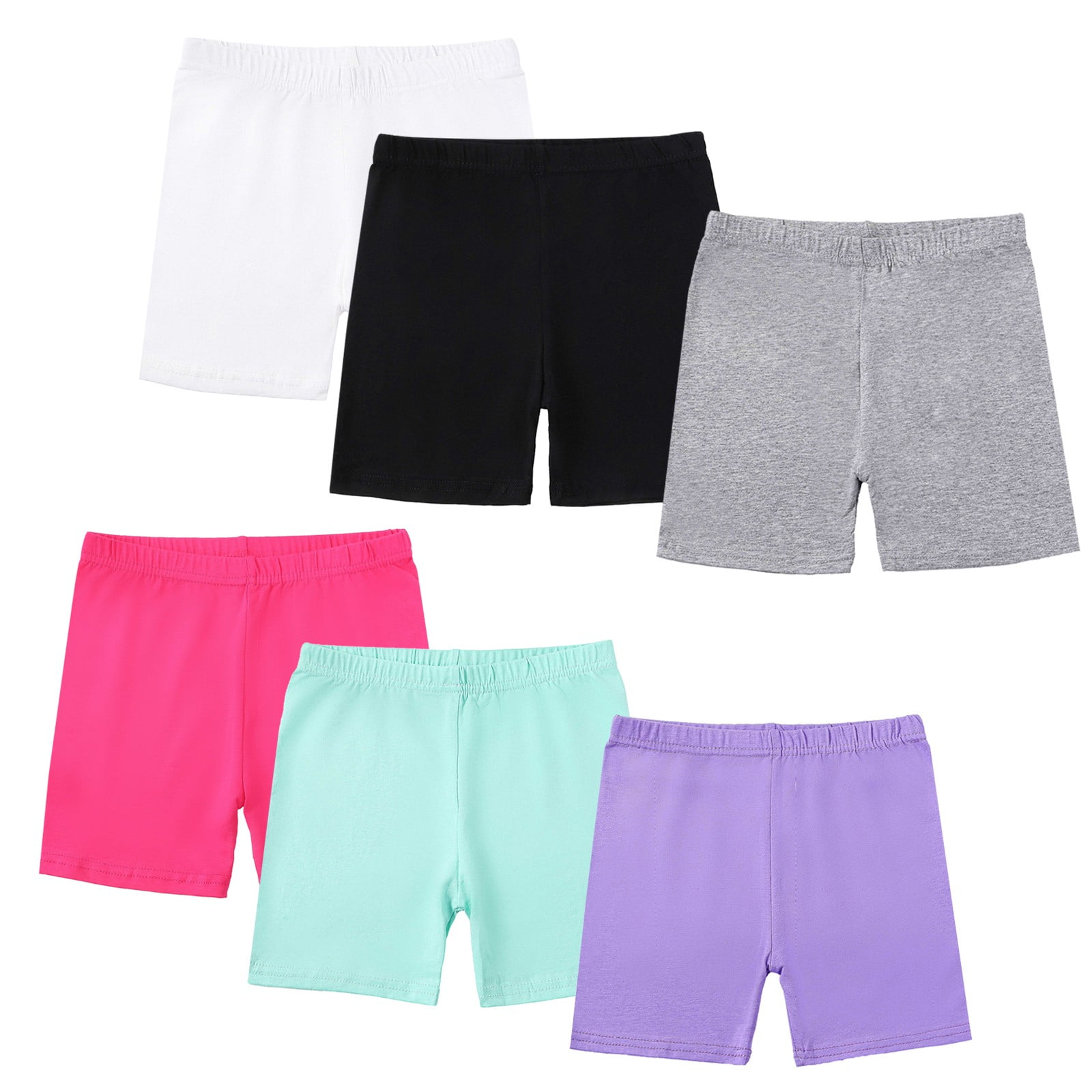 6 Pack Toddlers Girls Shorts Kids Cotton Dance Shorts Bike Short