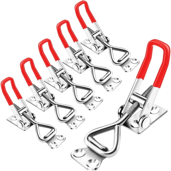 6 Pack Toggle Latch Clamp 4001, Adjustable Latch, Smoker Clamps Heavy Duty Latches, 330Lbs Holding Capacity Pull for Lid Jig, Tool Box Case